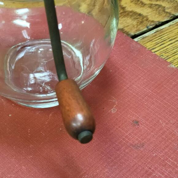 Vintage Androck Nut Meat Chopper with Glass Jar Red Metal Top Farmhouse Kitchen - Picture 15 of 15